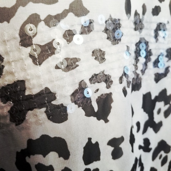 Express Sequin Striped Leopard Print Tank Top sz M - Picture 2 of 8